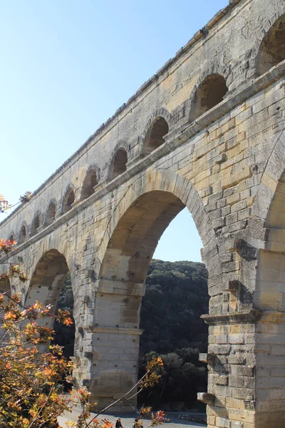 Pont du gard, ancient Roman aqueduct in France — Stock Photo, Image