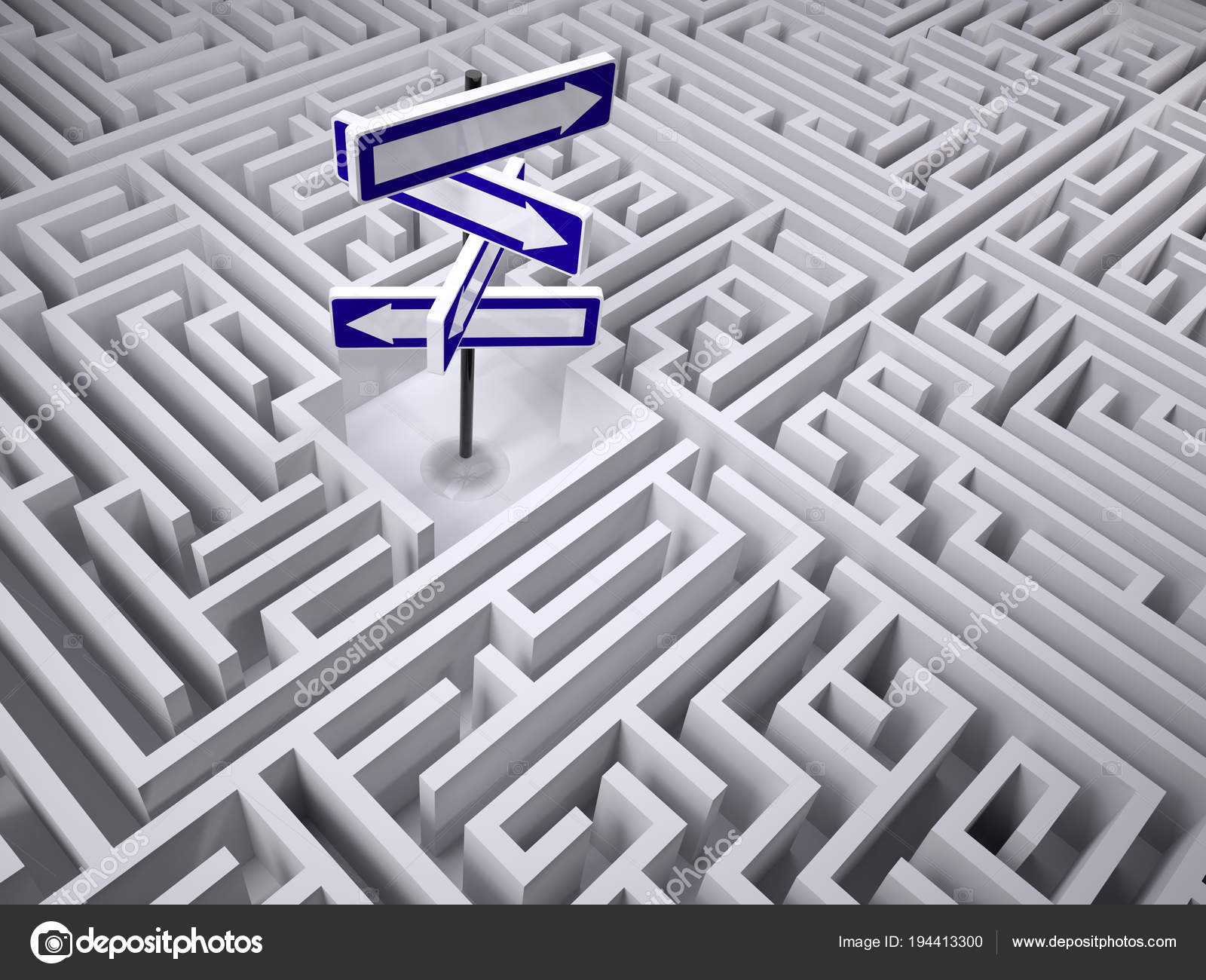 Labyrinth with direction traffic sign inside Stock Photo by ©fabioberti.it 194413300