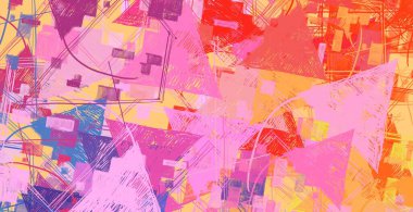 Soyut arka plan sanatı. 2D çizim. Etkileyici yağlı boya resim. Tuvalde fırça darbeleri. Modern sanat. Çok renkli arkaplan. Çağdaş sanat. İfade. Sanatsal dijital palet.