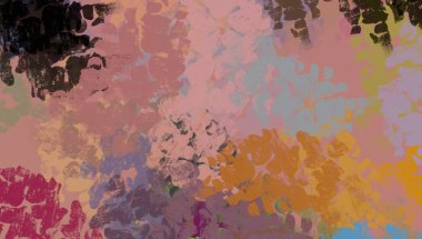 Soyut arka plan sanatı. 2D çizim. Etkileyici yağlı boya resim. Tuvalde fırça darbeleri. Modern sanat. Çok renkli arkaplan. Çağdaş sanat. İfade. Sanatsal dijital palet.