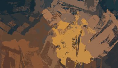 Soyut arka plan sanatı. 2D çizim. Etkileyici yağlı boya resim. Tuvalde fırça darbeleri. Modern sanat. Çok renkli arkaplan. Çağdaş sanat. İfade. Sanatsal dijital palet.