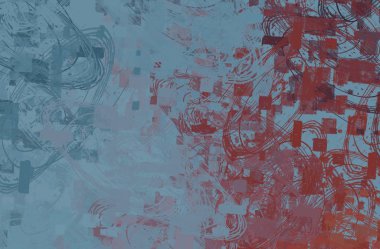 Soyut arka plan sanatı. 2D çizim. Etkileyici yağlı boya resim. Tuvalde fırça darbeleri. Modern sanat. Çok renkli arkaplan. Çağdaş sanat. İfade. Sanatsal dijital palet.