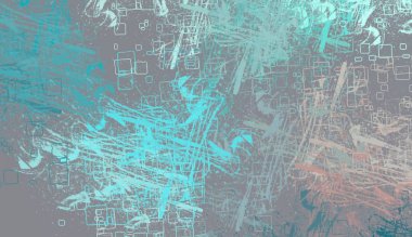 Soyut arka plan sanatı. 2D çizim. Etkileyici yağlı boya resim. Tuvalde fırça darbeleri. Modern sanat. Çok renkli arkaplan. Çağdaş sanat. İfade. Sanatsal dijital palet.