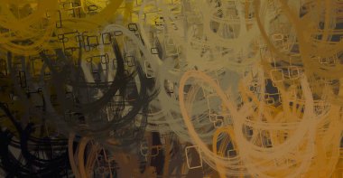 Soyut arka plan sanatı. 2D çizim. Etkileyici yağlı boya resim. Tuvalde fırça darbeleri. Modern sanat. Çok renkli arkaplan. Çağdaş sanat. İfade. Sanatsal dijital palet.