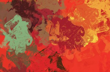 Soyut arka plan sanatı. 2D çizim. Etkileyici yağlı boya resim. Tuvalde fırça darbeleri. Modern sanat. Çok renkli arkaplan. Çağdaş sanat. İfade. Sanatsal dijital palet.