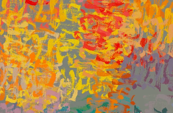 Soyut arka plan sanatı. 2D çizim. Etkileyici yağlı boya resim. Tuvalde fırça darbeleri. Modern sanat. Çok renkli arkaplan. Çağdaş sanat. İfade. Sanatsal dijital palet.