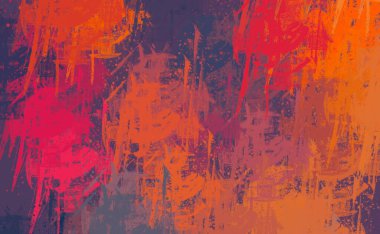 Soyut arka plan sanatı. 2D çizim. Etkileyici yağlı boya resim. Tuvalde fırça darbeleri. Modern sanat. Çok renkli arkaplan. Çağdaş sanat. İfade. Sanatsal dijital palet.