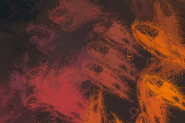 Soyut arka plan sanatı. 2D çizim. Etkileyici yağlı boya resim. Tuvalde fırça darbeleri. Modern sanat. Çok renkli arkaplan. Çağdaş sanat. İfade. Sanatsal dijital palet.