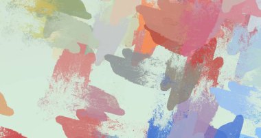 Soyut arka plan sanatı. 2D çizim. Etkileyici yağlı boya resim. Tuvalde fırça darbeleri. Modern sanat. Çok renkli arkaplan. Çağdaş sanat. İfade. Sanatsal dijital palet.