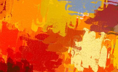 Soyut arka plan sanatı. 2D çizim. Etkileyici yağlı boya resim. Tuvalde fırça darbeleri. Modern sanat. Çok renkli arkaplan. Çağdaş sanat. İfade. Sanatsal dijital palet.
