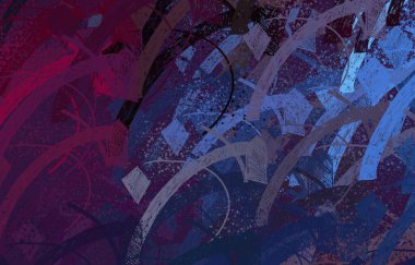 Soyut arka plan sanatı. 2D çizim. Etkileyici yağlı boya resim. Tuvalde fırça darbeleri. Modern sanat. Çok renkli arkaplan. Çağdaş sanat. İfade. Sanatsal dijital palet.