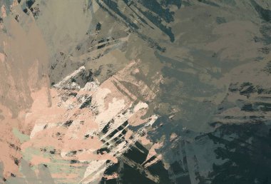 Soyut arka plan sanatı. 2D çizim. Etkileyici yağlı boya resim. Tuvalde fırça darbeleri. Modern sanat. Çok renkli arkaplan. Çağdaş sanat. İfade. Sanatsal dijital palet.