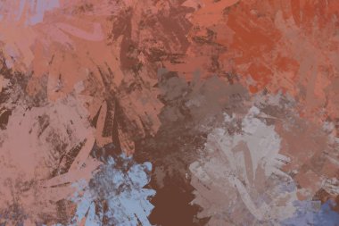 Soyut arka plan sanatı. 2D çizim. Etkileyici yağlı boya resim. Tuvalde fırça darbeleri. Modern sanat. Çok renkli arkaplan. Çağdaş sanat. İfade. Sanatsal dijital palet.