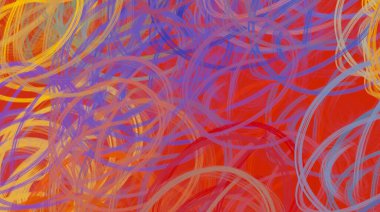 Soyut arka plan sanatı. 2D çizim. Etkileyici yağlı boya resim. Tuvalde fırça darbeleri. Modern sanat. Çok renkli arkaplan. Çağdaş sanat. İfade. Sanatsal dijital palet.