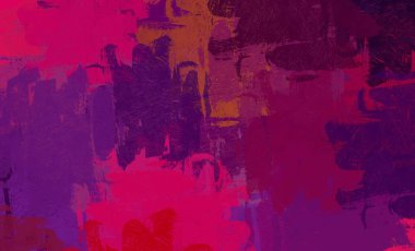 Soyut arka plan sanatı. 2D çizim. Etkileyici yağlı boya resim. Tuvalde fırça darbeleri. Modern sanat. Çok renkli arkaplan. Çağdaş sanat. İfade. Sanatsal dijital palet.