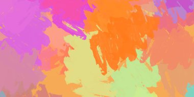 Soyut arka plan sanatı. 2D çizim. Etkileyici yağlı boya resim. Tuvalde fırça darbeleri. Modern sanat. Çok renkli arkaplan. Çağdaş sanat. İfade. Sanatsal dijital palet.