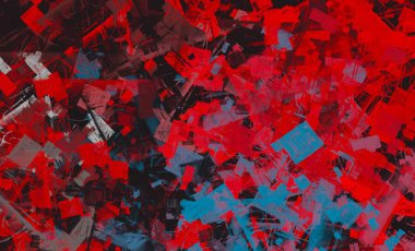 Soyut arka plan sanatı. 2D çizim. Etkileyici yağlı boya resim. Tuvalde fırça darbeleri. Modern sanat. Çok renkli arkaplan. Çağdaş sanat. İfade. Sanatsal dijital palet.