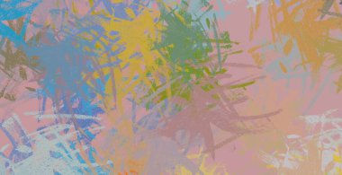 Soyut arka plan sanatı. 2D çizim. Etkileyici yağlı boya resim. Tuvalde fırça darbeleri. Modern sanat. Çok renkli arkaplan. Çağdaş sanat. İfade. Sanatsal dijital palet.