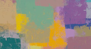 Soyut arka plan sanatı. 2D çizim. Etkileyici yağlı boya resim. Tuvalde fırça darbeleri. Modern sanat. Çok renkli arkaplan. Çağdaş sanat. İfade. Sanatsal dijital palet.