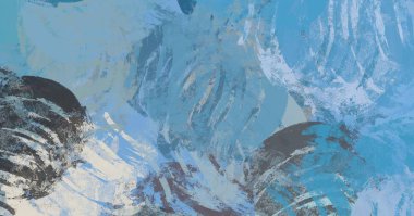 Soyut arka plan sanatı. 2D çizim. Etkileyici yağlı boya resim. Tuvalde fırça darbeleri. Modern sanat. Çok renkli arkaplan. Çağdaş sanat. İfade. Sanatsal dijital palet.