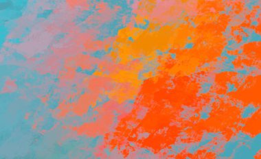 Soyut arka plan sanatı. 2D çizim. Etkileyici yağlı boya resim. Tuvalde fırça darbeleri. Modern sanat. Çok renkli arkaplan. Çağdaş sanat. İfade. Sanatsal dijital palet.