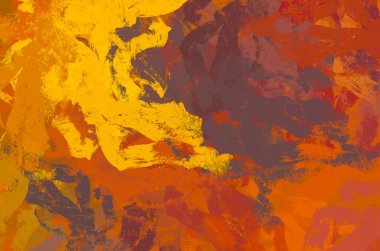 Soyut arka plan sanatı. 2D çizim. Etkileyici yağlı boya resim. Tuvalde fırça darbeleri. Modern sanat. Çok renkli arkaplan. Çağdaş sanat. İfade. Sanatsal dijital palet.