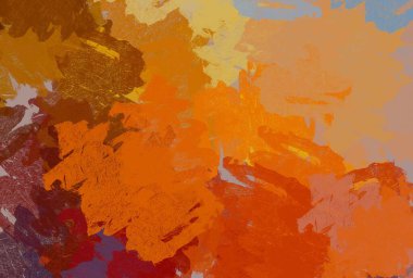 Soyut arka plan sanatı. 2D çizim. Etkileyici yağlı boya resim. Tuvalde fırça darbeleri. Modern sanat. Çok renkli arkaplan. Çağdaş sanat. İfade. Sanatsal dijital palet.