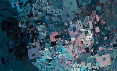 Soyut arka plan sanatı. 2D çizim. Etkileyici yağlı boya resim. Tuvalde fırça darbeleri. Modern sanat. Çok renkli arkaplan. Çağdaş sanat. İfade. Sanatsal dijital palet.