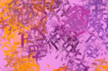 Soyut arka plan sanatı. 2D çizim. Etkileyici yağlı boya resim. Tuvalde fırça darbeleri. Modern sanat. Çok renkli arkaplan. Çağdaş sanat. İfade. Sanatsal dijital palet.