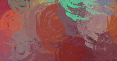 Soyut arka plan sanatı. 2D çizim. Etkileyici yağlı boya resim. Tuvalde fırça darbeleri. Modern sanat. Çok renkli arkaplan. Çağdaş sanat. İfade. Sanatsal dijital palet.