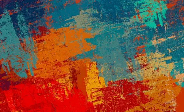 Soyut arka plan sanatı. 2D çizim. Etkileyici yağlı boya resim. Tuvalde fırça darbeleri. Modern sanat. Çok renkli arkaplan. Çağdaş sanat. İfade. Sanatsal dijital palet.