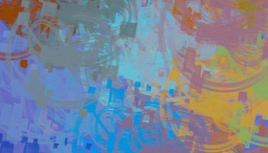 Soyut arka plan sanatı. 2D çizim. Etkileyici yağlı boya resim. Tuvalde fırça darbeleri. Modern sanat. Çok renkli arkaplan. Çağdaş sanat. İfade. Sanatsal dijital palet.