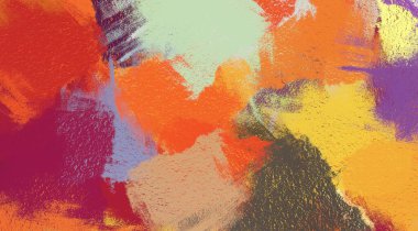 Soyut arka plan sanatı. 2D çizim. Etkileyici yağlı boya resim. Tuvalde fırça darbeleri. Modern sanat. Çok renkli arkaplan. Çağdaş sanat. İfade. Sanatsal dijital palet.