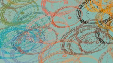 Soyut arka plan sanatı. 2D çizim. Etkileyici yağlı boya resim. Tuvalde fırça darbeleri. Modern sanat. Çok renkli arkaplan. Çağdaş sanat. İfade. Sanatsal dijital palet.