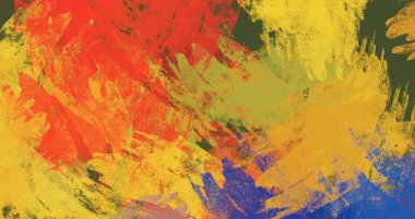 Soyut arka plan sanatı. 2D çizim. Etkileyici yağlı boya resim. Tuvalde fırça darbeleri. Modern sanat. Çok renkli arkaplan. Çağdaş sanat. İfade. Sanatsal dijital palet.