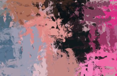 Soyut arka plan sanatı. 2D çizim. Etkileyici yağlı boya resim. Tuvalde fırça darbeleri. Modern sanat. Çok renkli arkaplan. Çağdaş sanat. İfade. Sanatsal dijital palet.