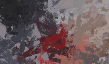 Soyut arka plan sanatı. 2D çizim. Etkileyici yağlı boya resim. Tuvalde fırça darbeleri. Modern sanat. Çok renkli arkaplan. Çağdaş sanat. İfade. Sanatsal dijital palet.