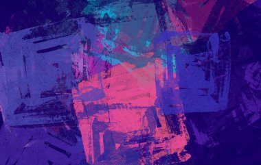 Soyut arka plan sanatı. 2D çizim. Etkileyici yağlı boya resim. Tuvalde fırça darbeleri. Modern sanat. Çok renkli arkaplan. Çağdaş sanat. İfade. Sanatsal dijital palet.