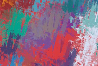 Soyut arka plan sanatı. 2D çizim. Etkileyici yağlı boya resim. Tuvalde fırça darbeleri. Modern sanat. Çok renkli arkaplan. Çağdaş sanat. İfade. Sanatsal dijital palet.