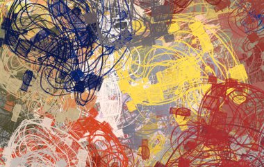 Soyut arka plan sanatı. 2D çizim. Etkileyici yağlı boya resim. Tuvalde fırça darbeleri. Modern sanat. Çok renkli arkaplan. Çağdaş sanat. İfade. Sanatsal dijital palet.