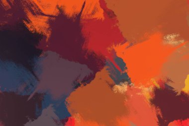 Soyut arka plan sanatı. 2D çizim. Etkileyici yağlı boya resim. Tuvalde fırça darbeleri. Modern sanat. Çok renkli arkaplan. Çağdaş sanat. İfade. Sanatsal dijital palet.