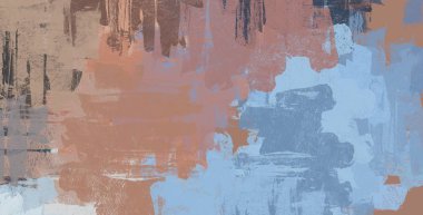 Soyut arka plan sanatı. 2D çizim. Etkileyici yağlı boya resim. Tuvalde fırça darbeleri. Modern sanat. Çok renkli arkaplan. Çağdaş sanat. İfade. Sanatsal dijital palet.