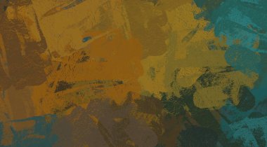 Soyut arka plan sanatı. 2D çizim. Etkileyici yağlı boya resim. Tuvalde fırça darbeleri. Modern sanat. Çok renkli arkaplan. Çağdaş sanat. İfade. Sanatsal dijital palet.