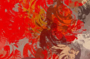 Soyut arka plan sanatı. 2D çizim. Etkileyici yağlı boya resim. Tuvalde fırça darbeleri. Modern sanat. Çok renkli arkaplan. Çağdaş sanat. İfade. Sanatsal dijital palet.