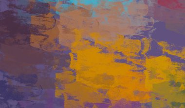Soyut arka plan sanatı. 2D çizim. Etkileyici yağlı boya resim. Tuvalde fırça darbeleri. Modern sanat. Çok renkli arkaplan. Çağdaş sanat. İfade. Sanatsal dijital palet.