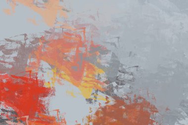 Soyut arka plan sanatı. 2D çizim. Etkileyici yağlı boya resim. Tuvalde fırça darbeleri. Modern sanat. Çok renkli arkaplan. Çağdaş sanat. İfade. Sanatsal dijital palet.