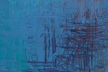 Soyut arka plan sanatı. 2D çizim. Etkileyici yağlı boya resim. Tuvalde fırça darbeleri. Modern sanat. Çok renkli arkaplan. Çağdaş sanat. İfade. Sanatsal dijital palet.