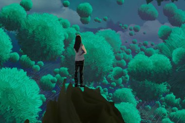 İnsan silueti ve topları ile soyut arkaplan 