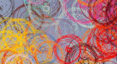 Soyut arka plan sanatı. 2D çizim. Etkileyici yağlı boya resim. Tuvalde fırça darbeleri. Modern sanat. Çok renkli arkaplan. Çağdaş sanat. İfade. Sanatsal dijital palet.