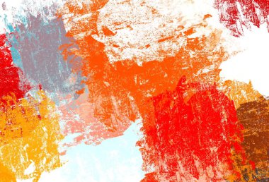 Soyut arka plan sanatı. 2D çizim. Etkileyici yağlı boya resim. Tuvalde fırça darbeleri. Modern sanat. Çok renkli arkaplan. Çağdaş sanat. İfade. Sanatsal dijital palet.